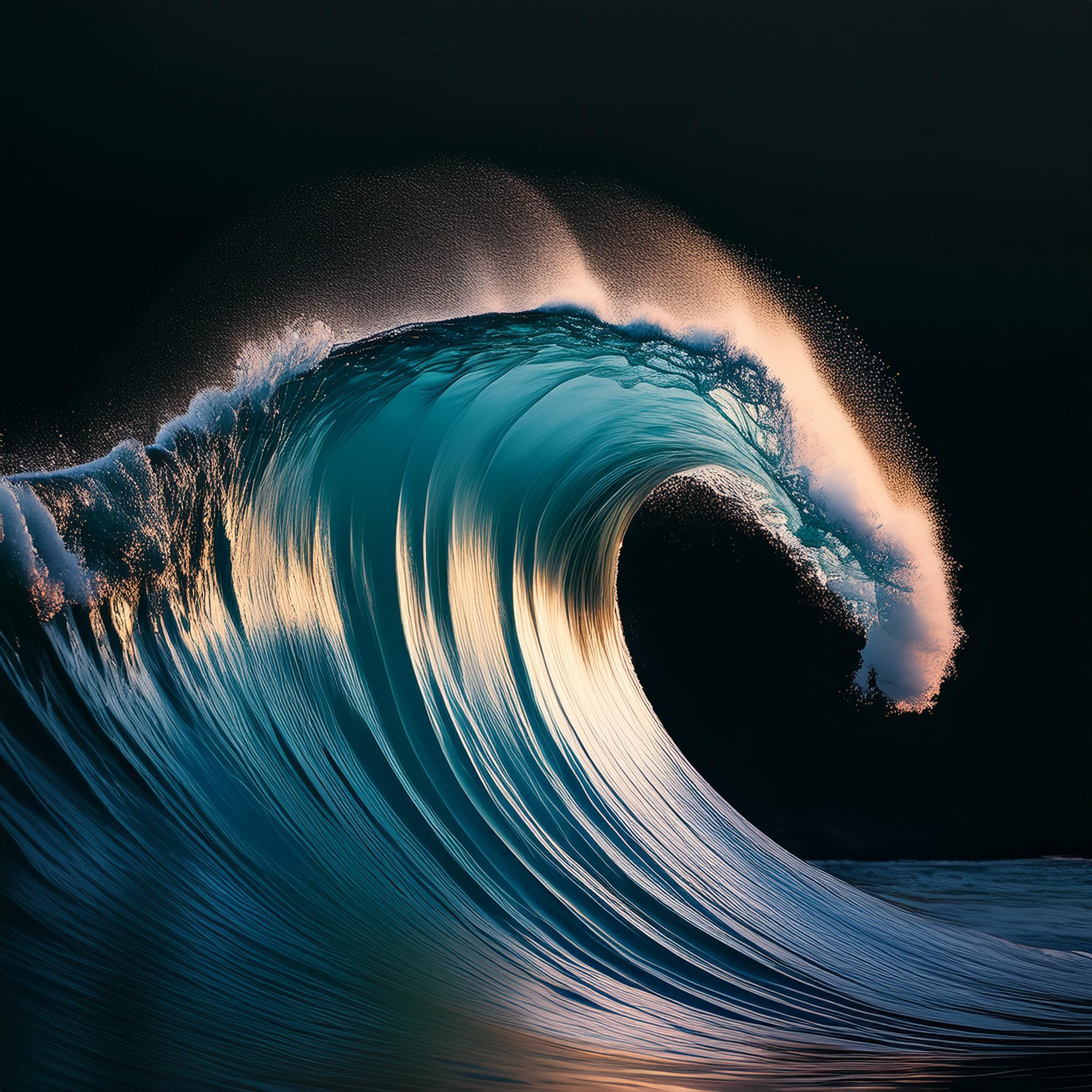 Une vague aux courbes liquides et harmonieuses